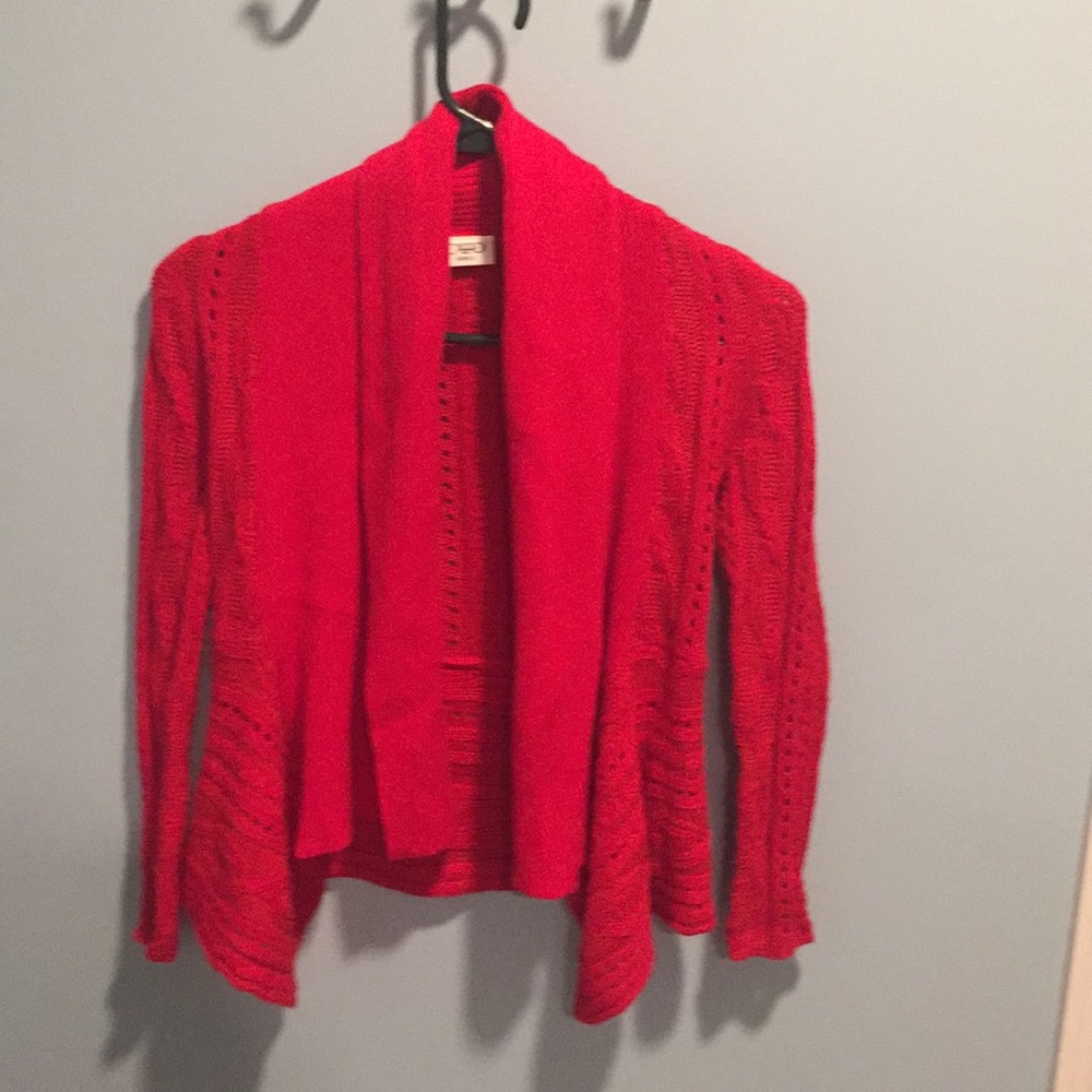 Girls’ size S(7) red cardigan